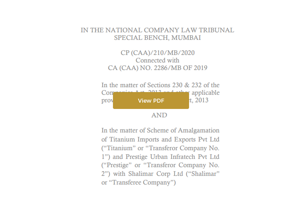 Notice of hearing of Petition before NCLT